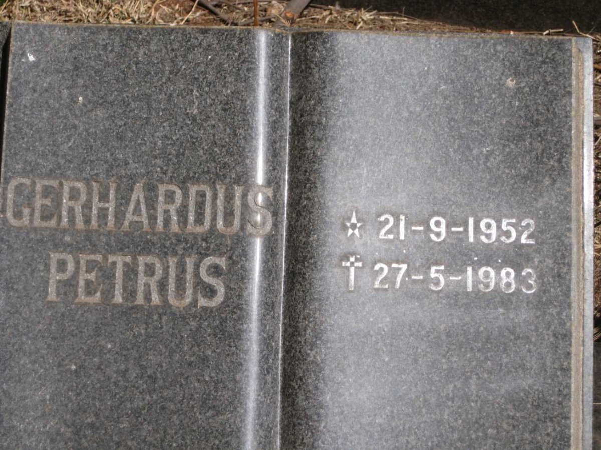 BYLEVELD Gerhardus Petrus 1952-1983 &amp; Lydia Maria Magdalena 1957-