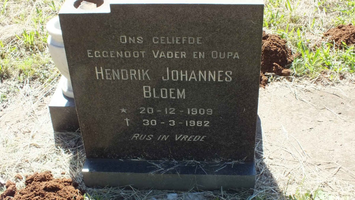 BLOEM Hendrik Johannes 1909-1982