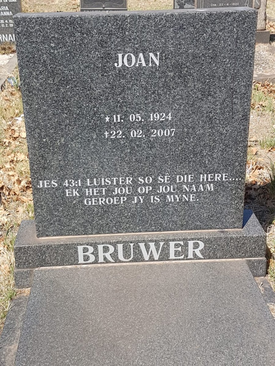 BRUWER Joan 1924-2007