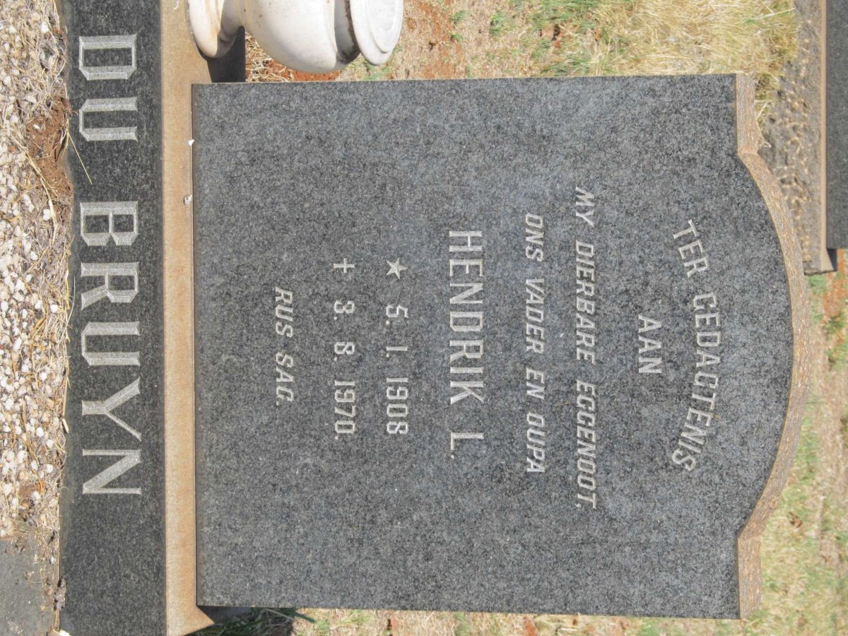 BRUYN Hendrik L., du 1908-1970