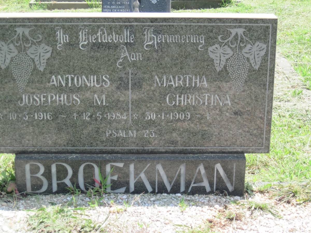 BROEKMAN Antonius Josephus M. 1916-1984 &amp; Martha Christina 1909-