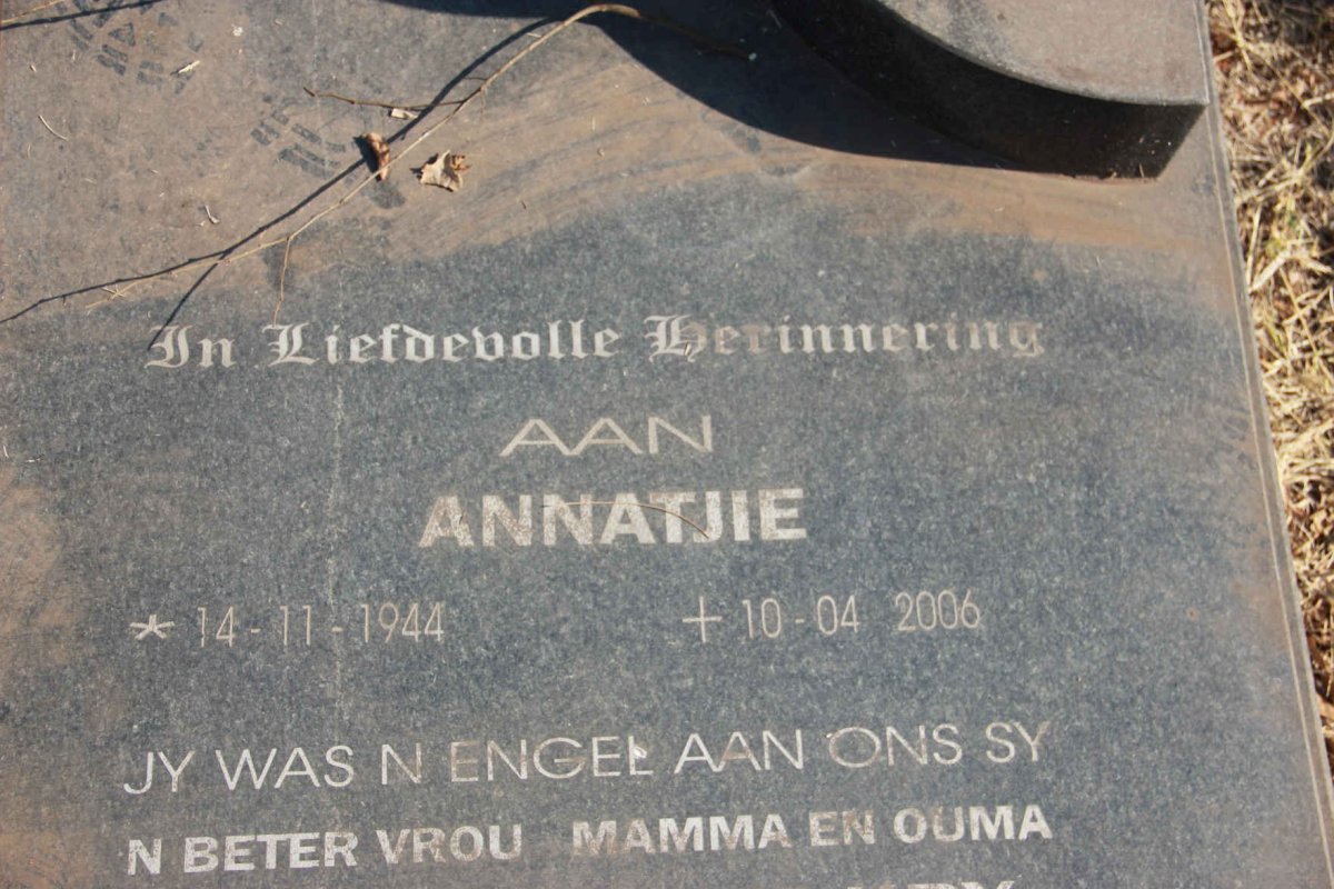 BRUMMER Broy 1937-1995 &amp; Annatjie 1944-2006
