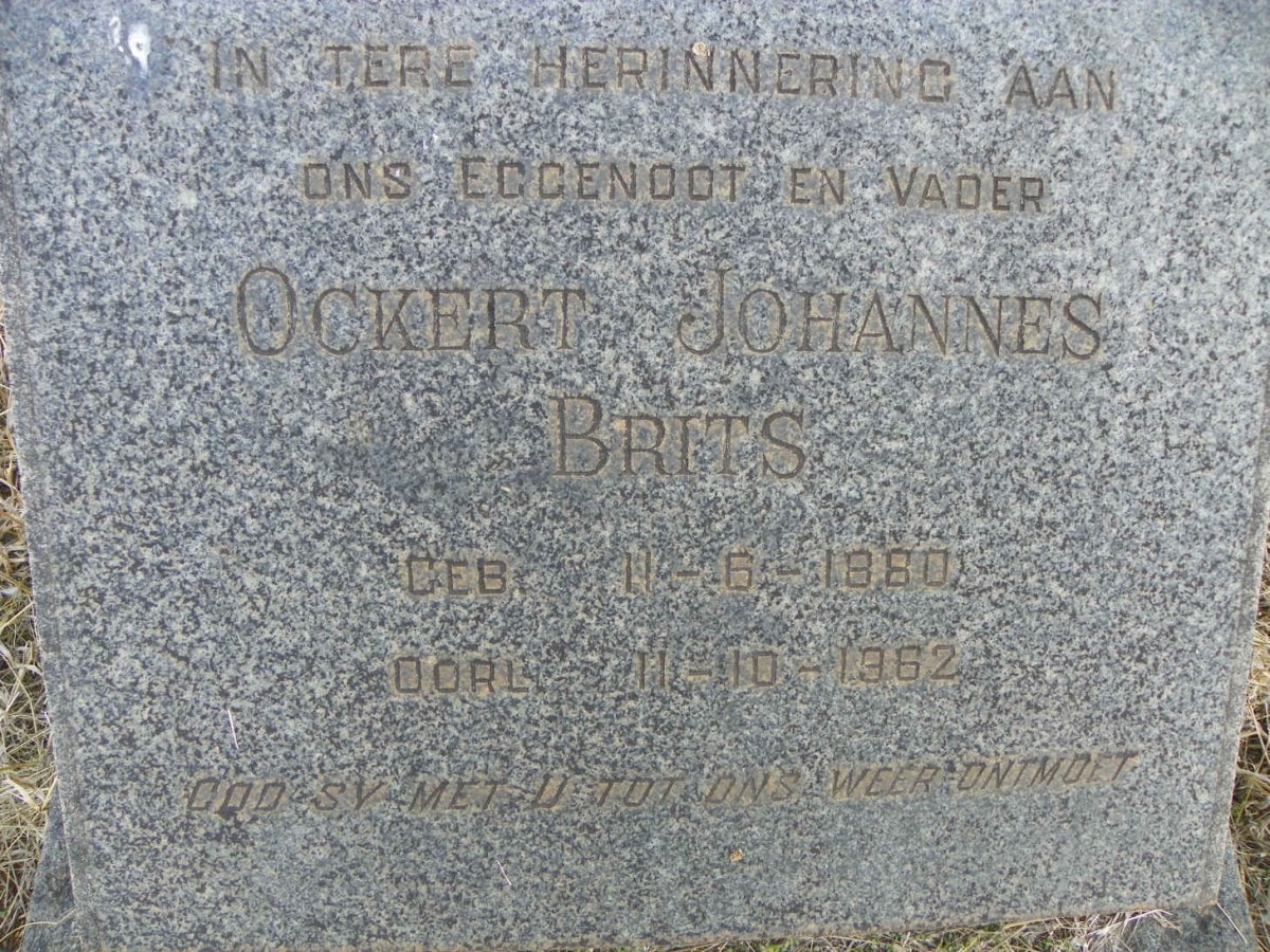 BRITS Ockert Johannes 1880-1962