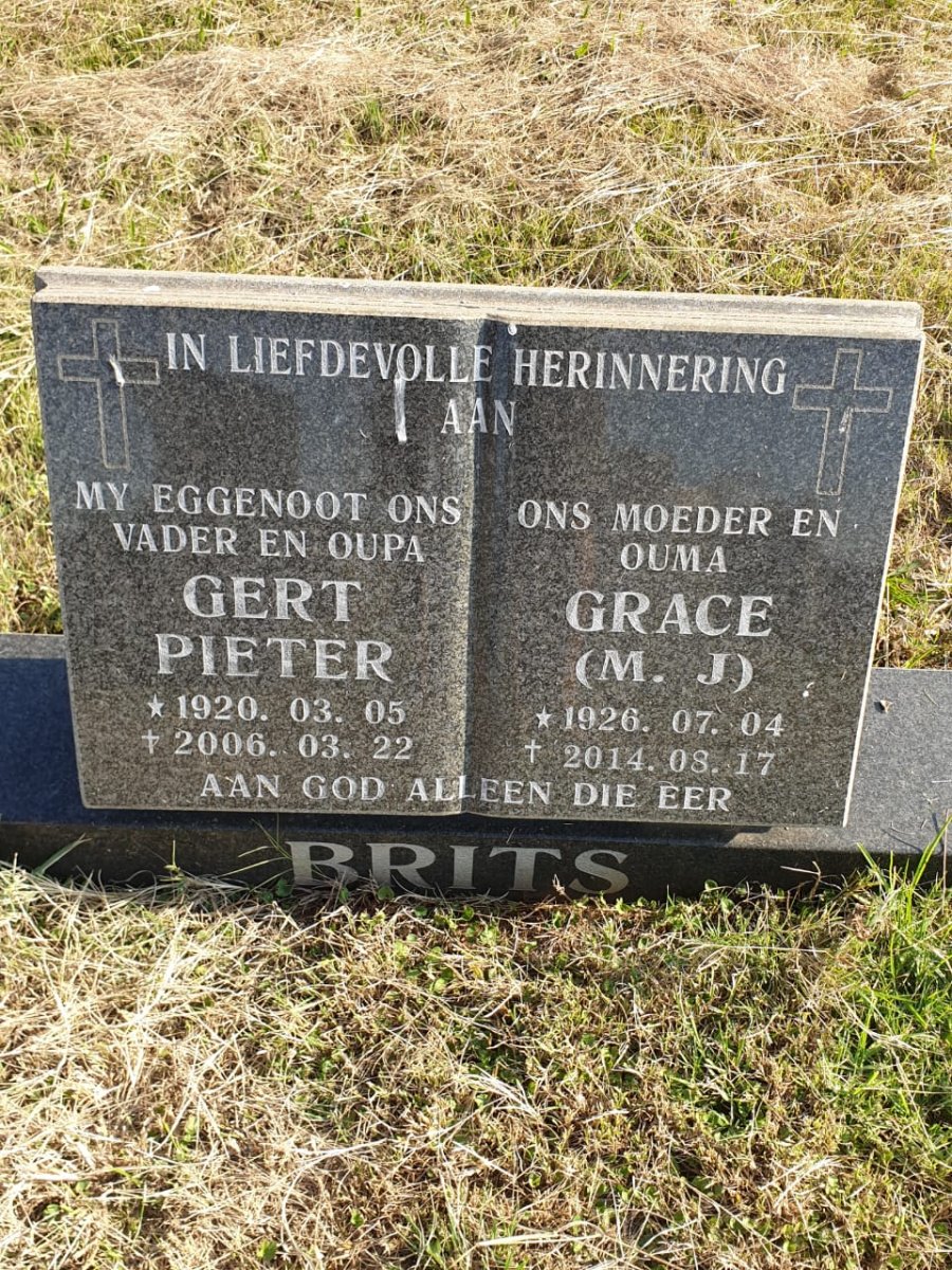 BRITS Gert Pieter 1920-2006 &amp; Grace M.J. 1926-2014