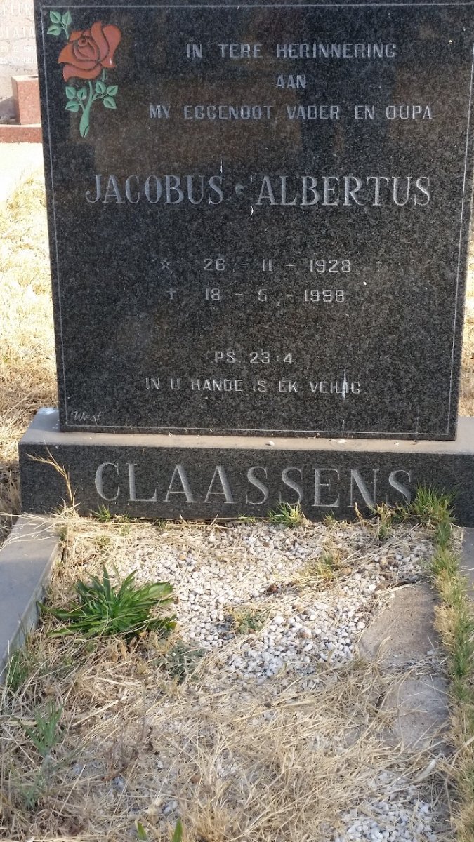 CLAASSENS Jacobus Albertus 1928-1998