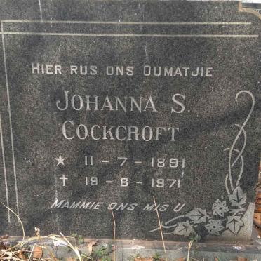 COCKCROFT Johanna S. 1891-1971