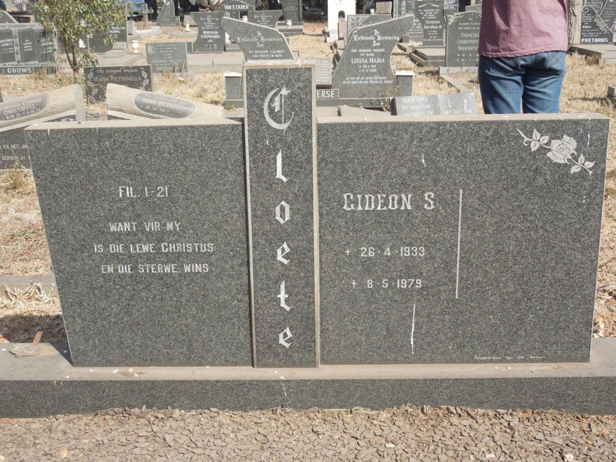 CLOETE Gideon S. 1933-1979