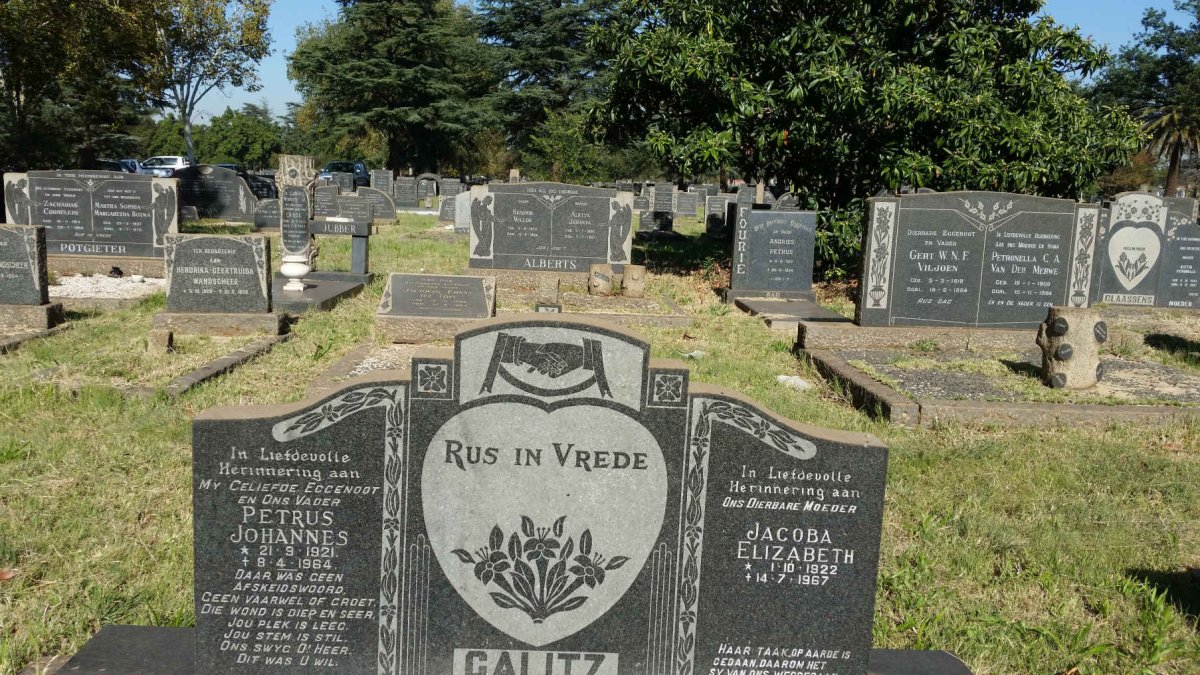 CALITZ Petrus Johannes 1921-1964 &amp; Jacoba Elizabeth 1922-1967