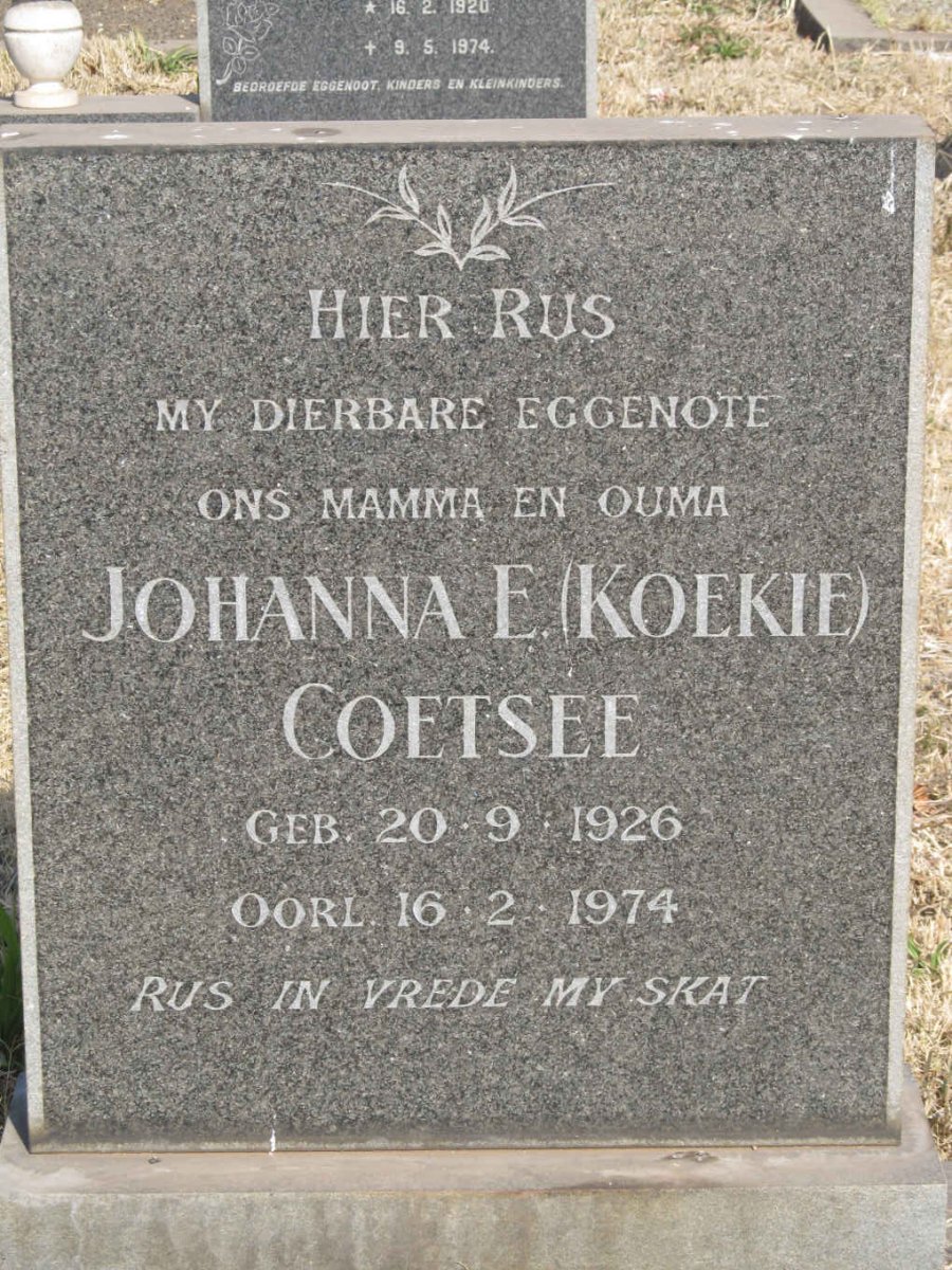COETSEE Johanna E. 1926-1974
