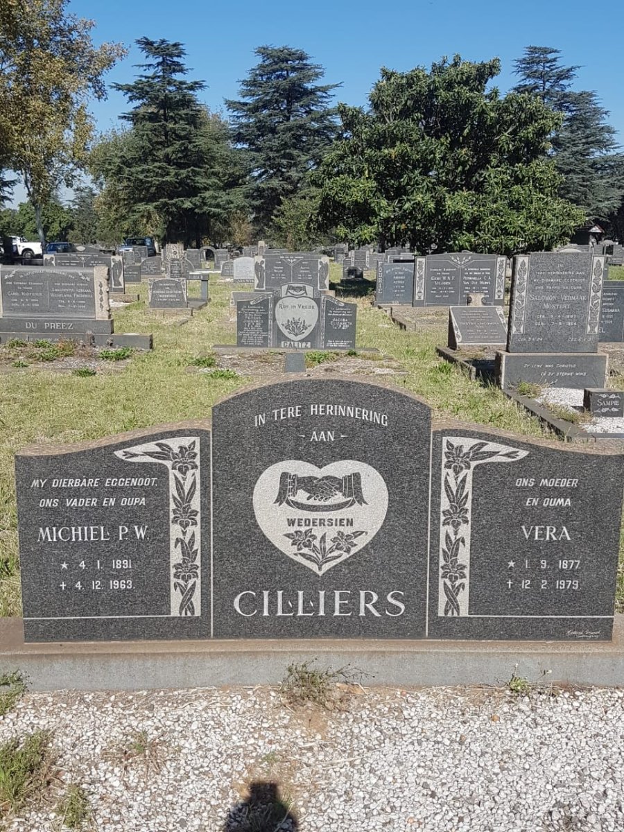 CILLIERS Michiel P.W. 1891-1963 &amp; Vera 1877-1979