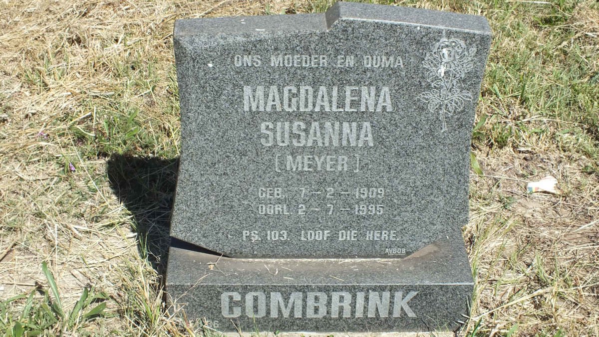 COMBRINK Magdalena Susanna nee MEYER 1909-1995