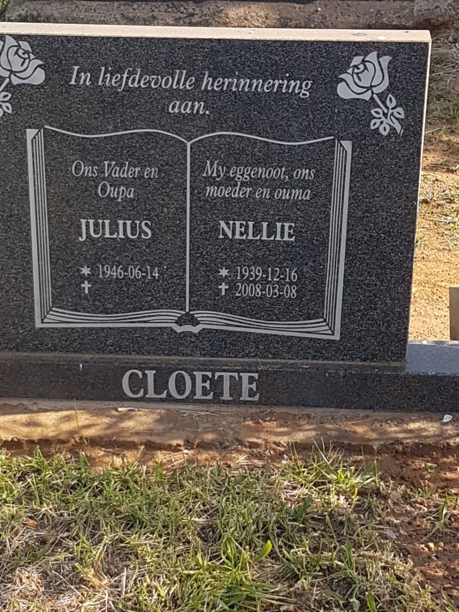 CLOETE Julius 1946- &amp; Nellie 1939-2008