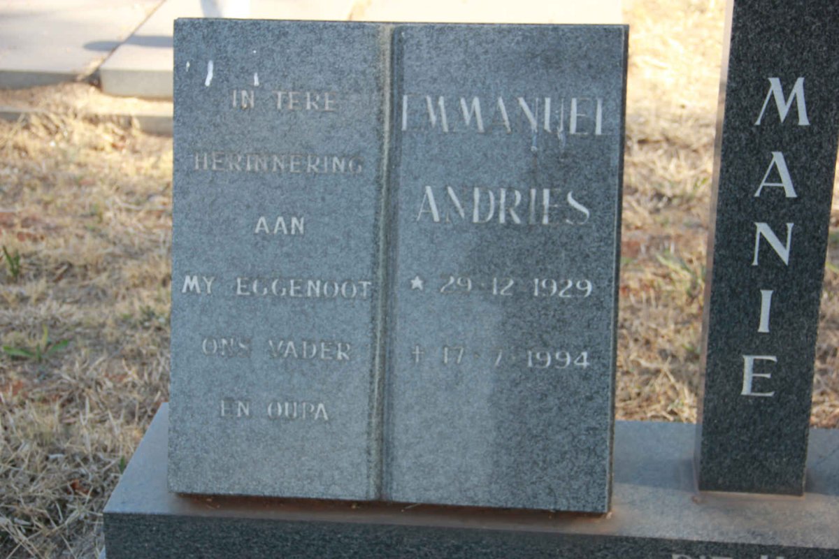 CILLIERS Immanuel Andries 1929-1994 &amp; Catharina Elizabeth DU PLESSIS 1932-2017