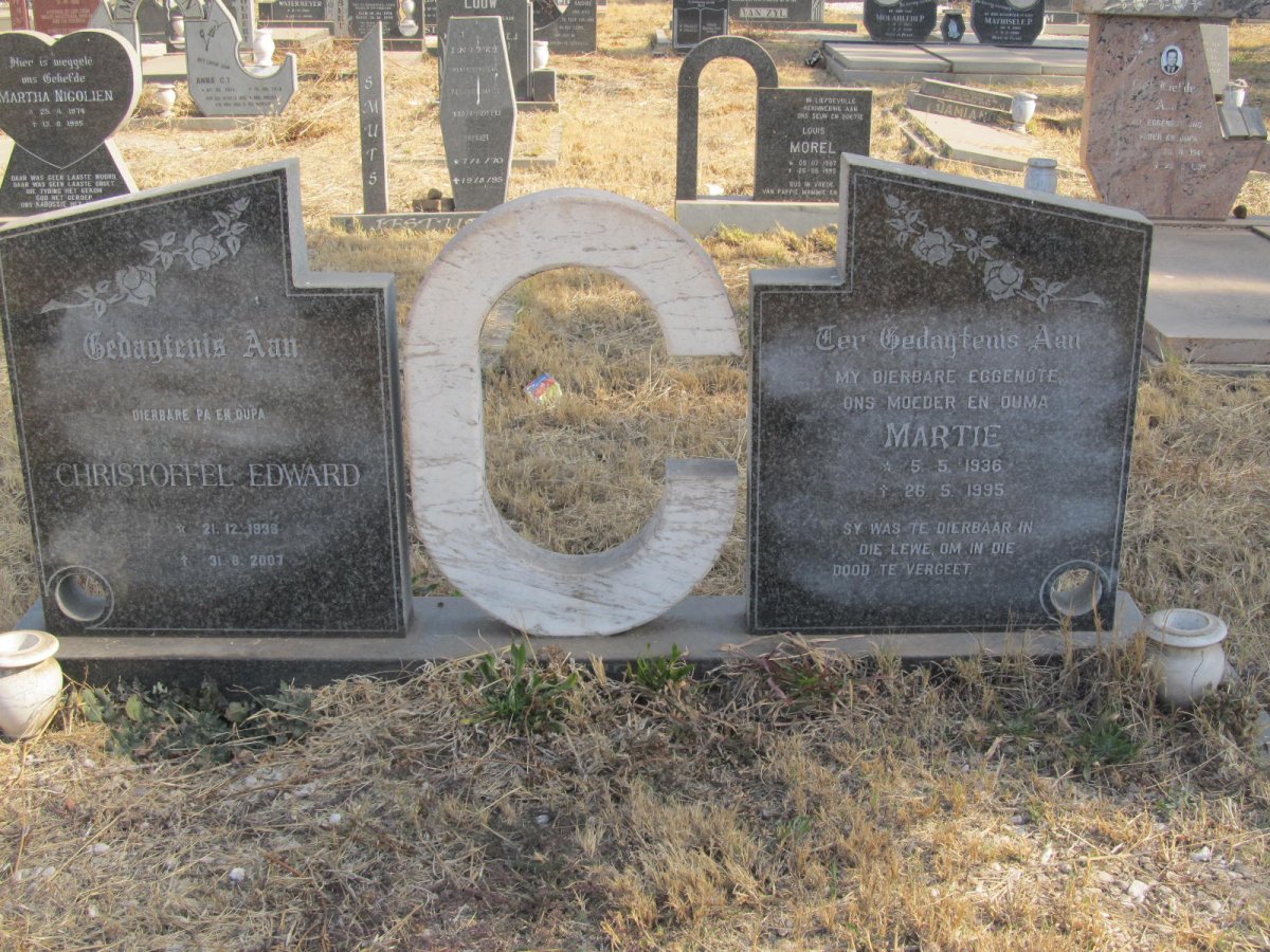 CLOETE Christoffel Edward 1938-2007 &amp; Martie 1936-1995
