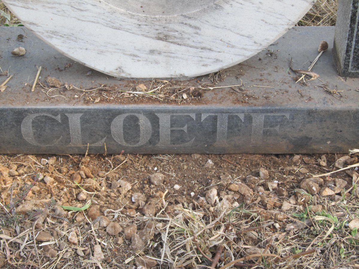 CLOETE Christoffel Edward 1938-2007 &amp; Martie 1936-1995