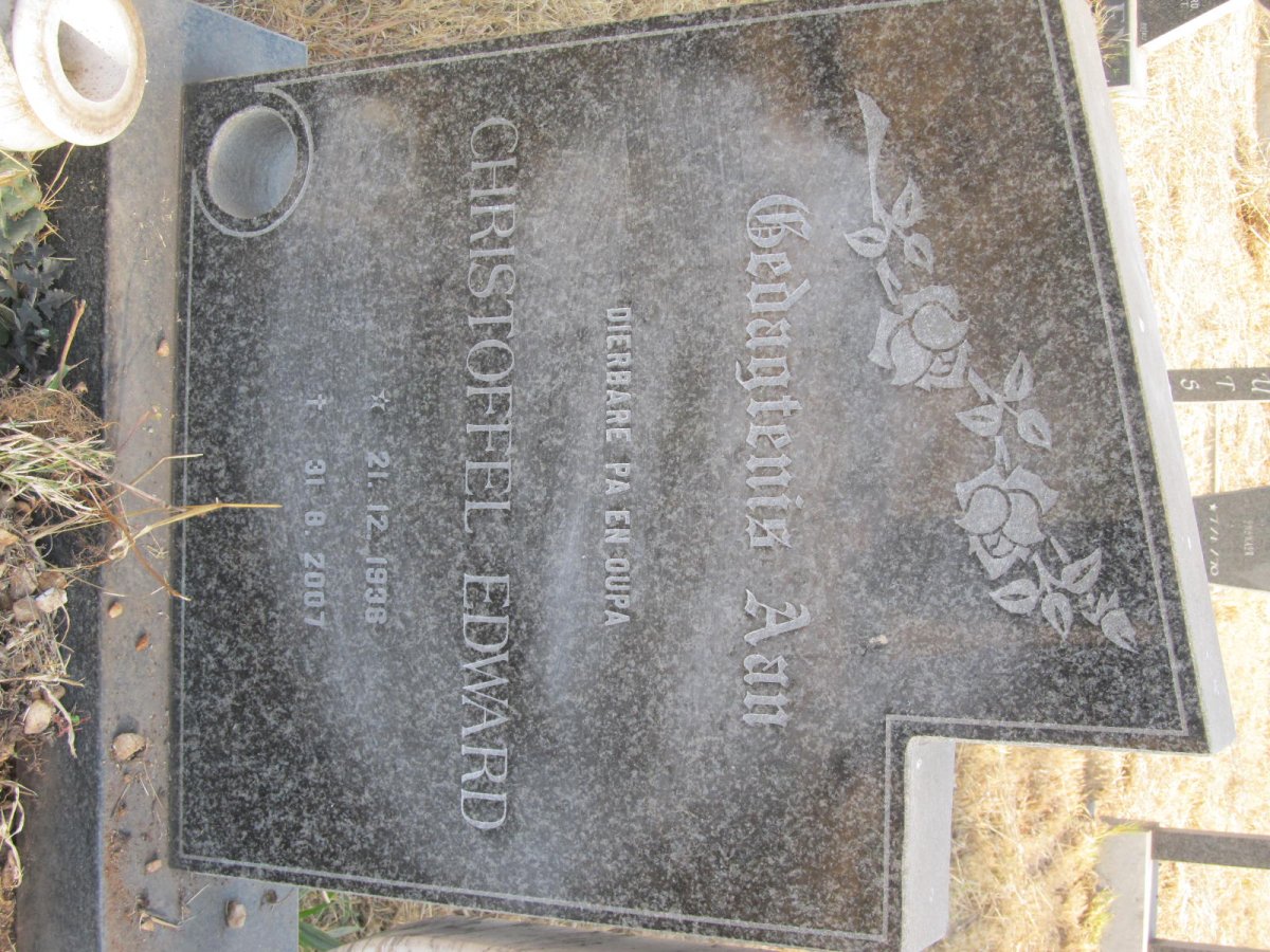 CLOETE Christoffel Edward 1938-2007 &amp; Martie 1936-1995