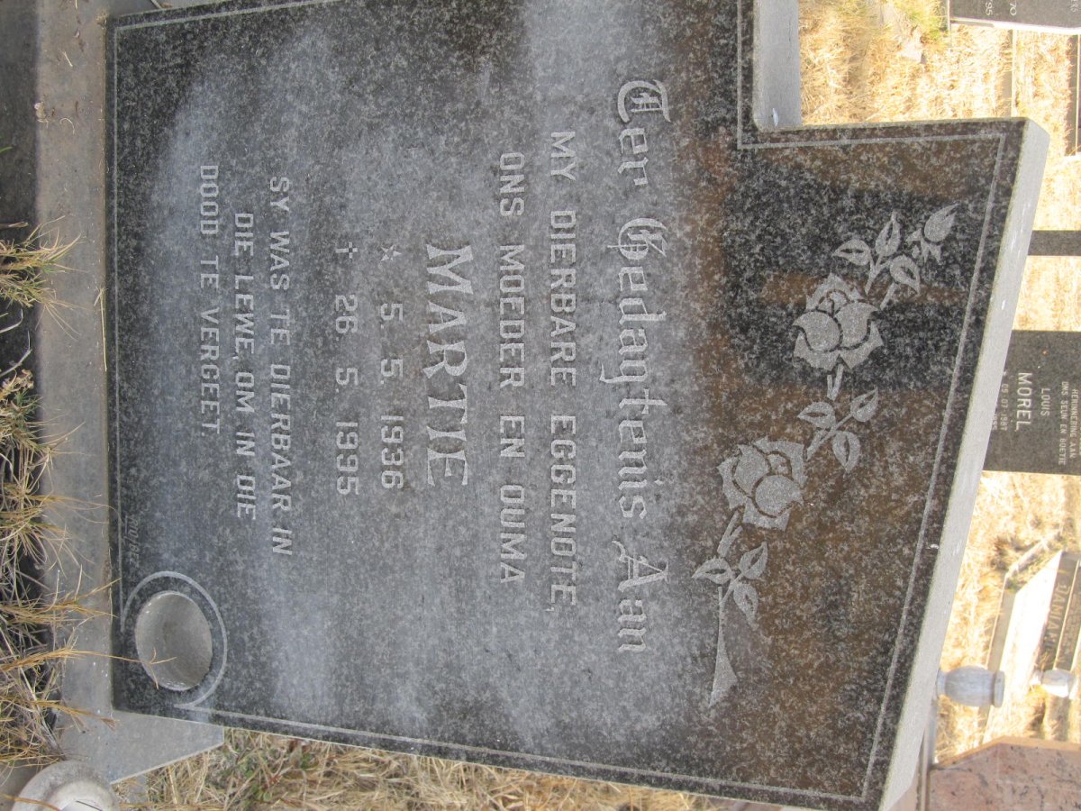 CLOETE Christoffel Edward 1938-2007 &amp; Martie 1936-1995