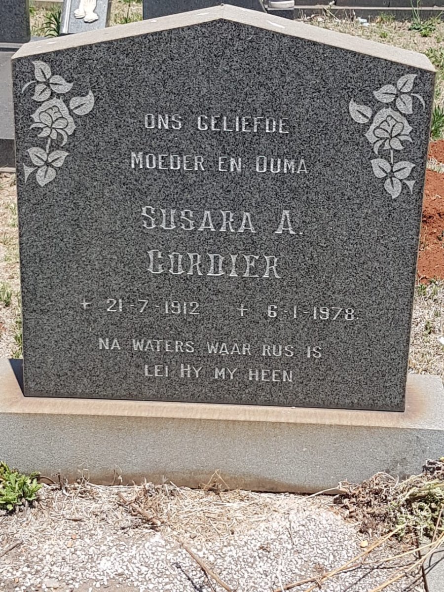 CORDIER Susara A. 1912-1978