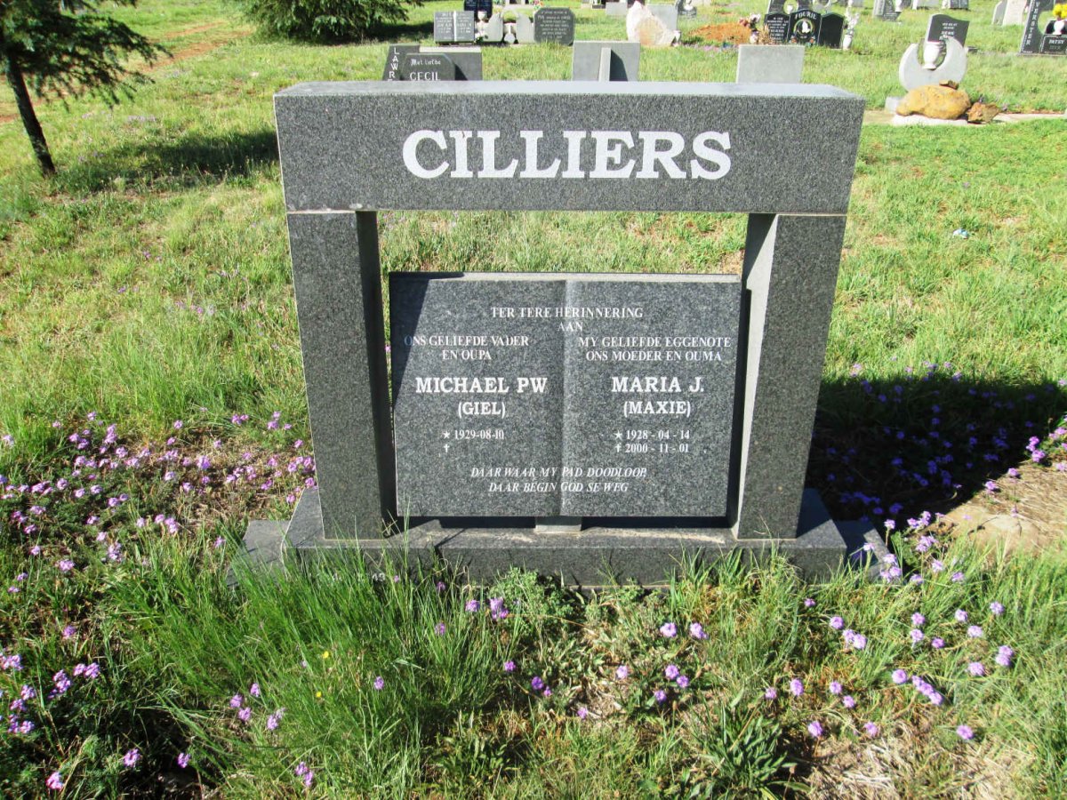 CILLIERS Michael P.W. 1929- &amp; Maria J. 1928-2000