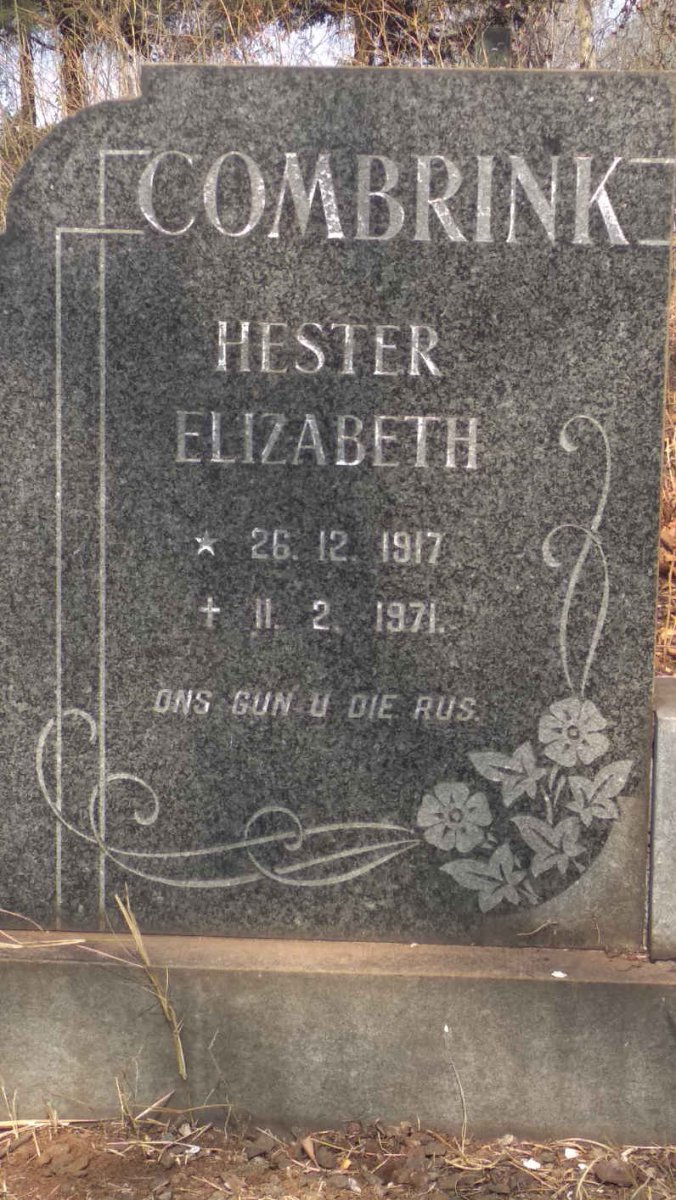 COMBRINK Hester Elizabeth 1917-1971
