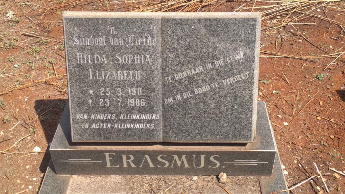 ERASMUS Hilda Sophia Elizabeth 1911-1986