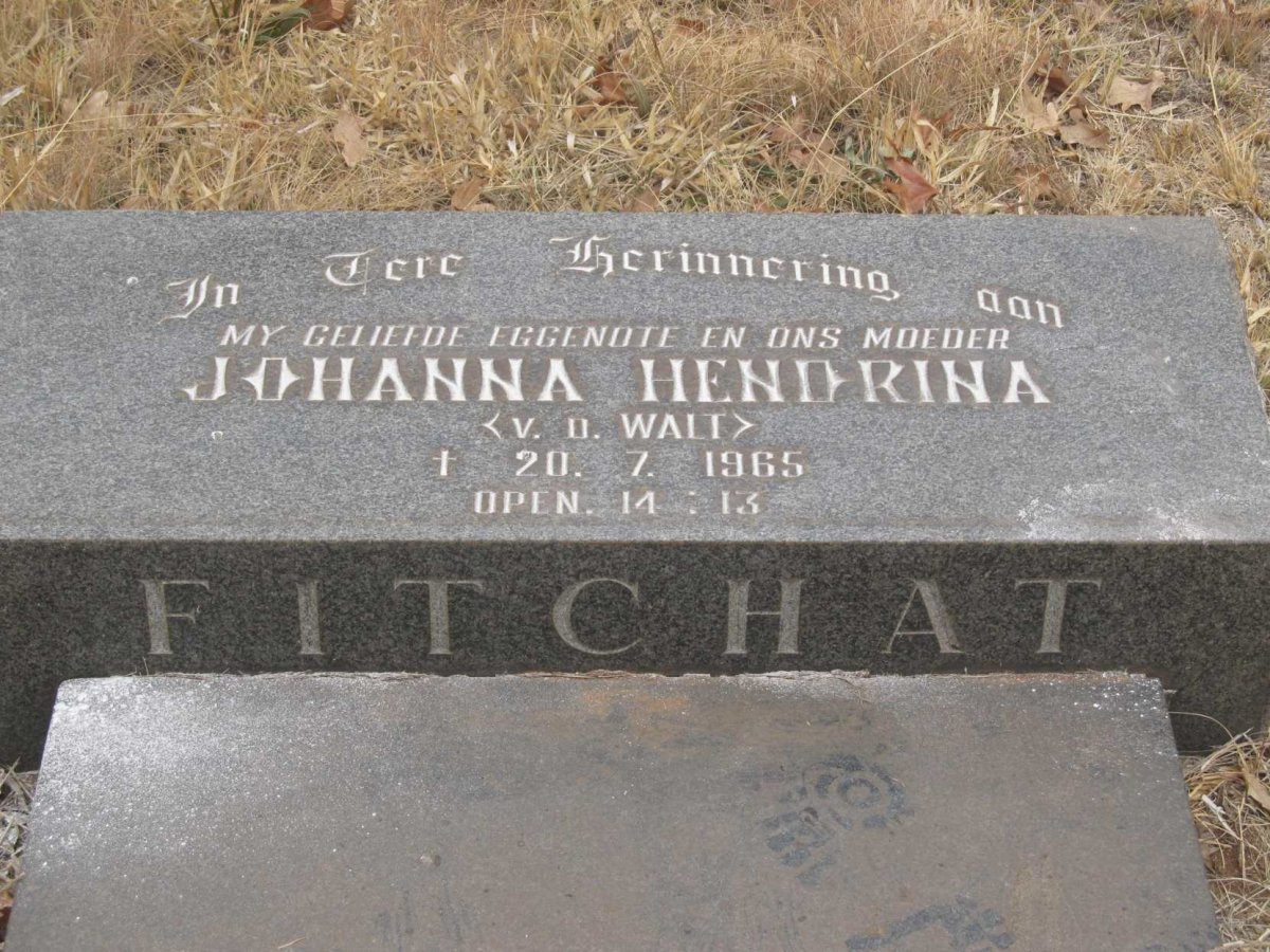 FITCHAT Johanna Hendrina nee V.D. WALT -1965