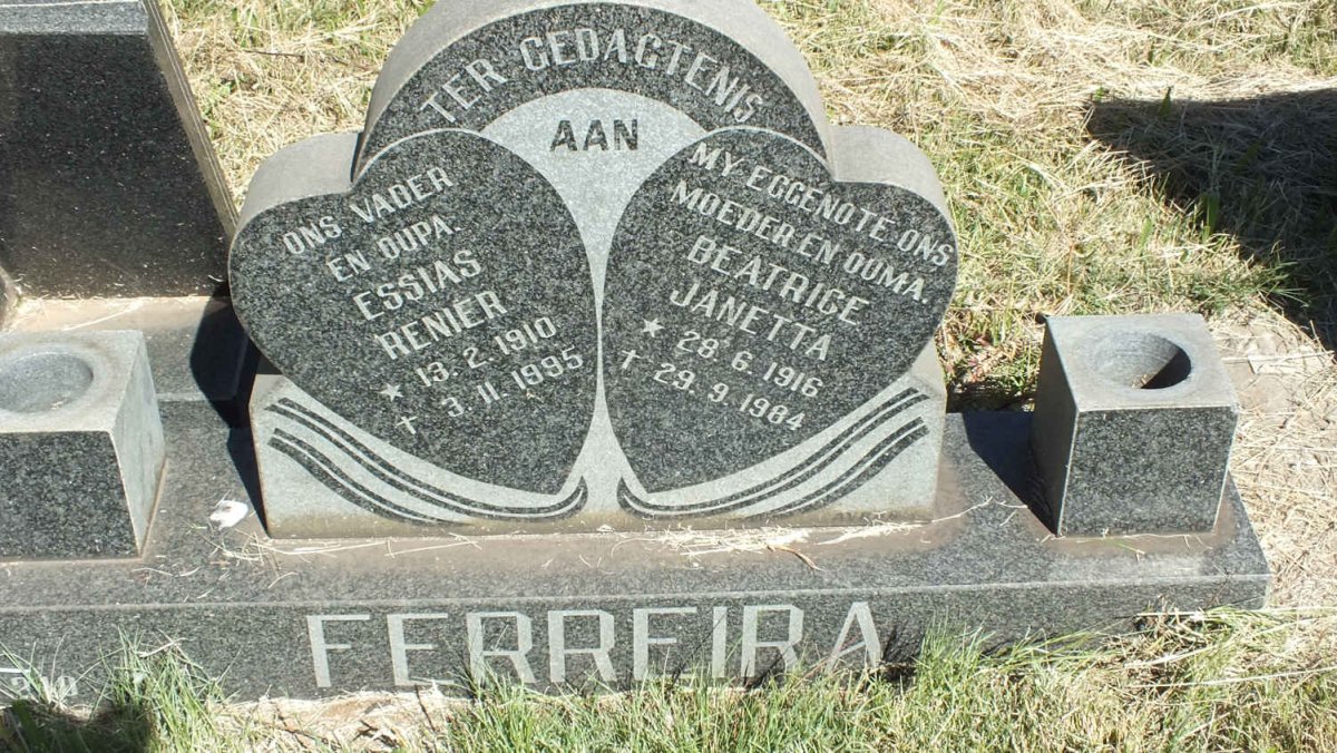 FERREIRA Essias Renier 1910-1995 &amp; Beatrice Janetta 1916-1984