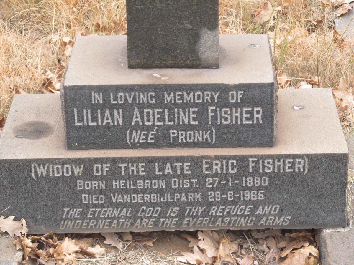 FISHER Lilian Adeline nee PRONK 1880-1965