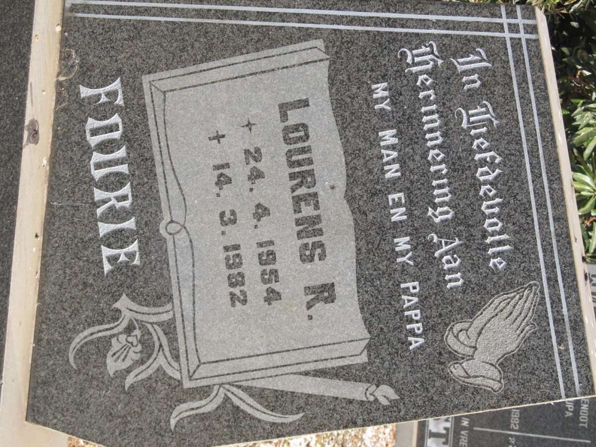 FOURIE Lourens R. 1954-1982 :: FOURIE Morne Groenewald 1985-2006