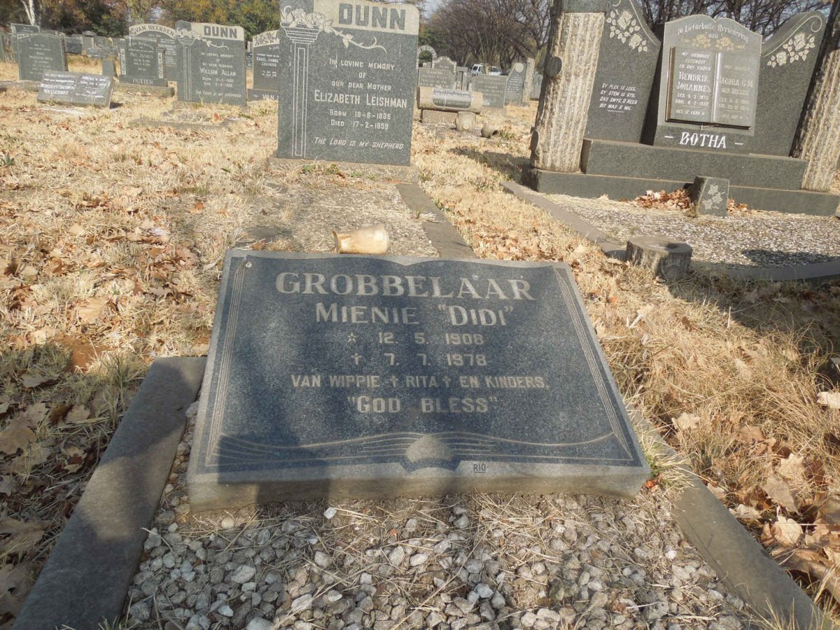 GROBBELAAR Mienie 1908-1978