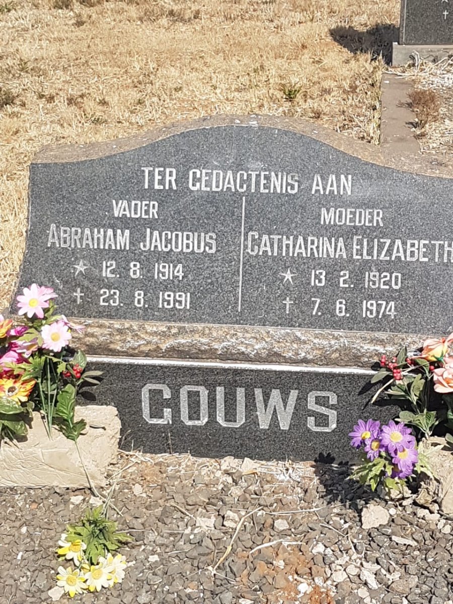 GOUWS Abraham Jacobus 1914-1991 &amp; Catharina Elizabeth 1920-1974