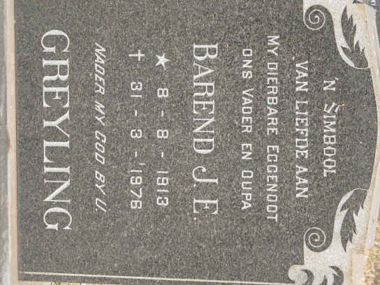 GREYLING Barend J.E. 1913-1976