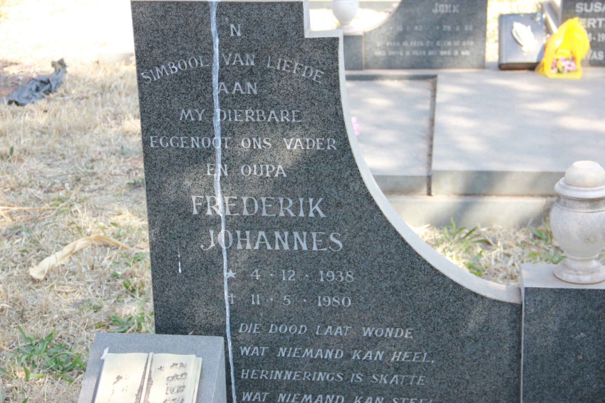 GREYLING Frederik Johannes 1938-1980 &amp; Maria Jacoba 1939-