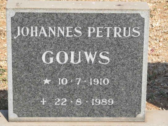 GOUWS Johannes Petrus 1910-1989
