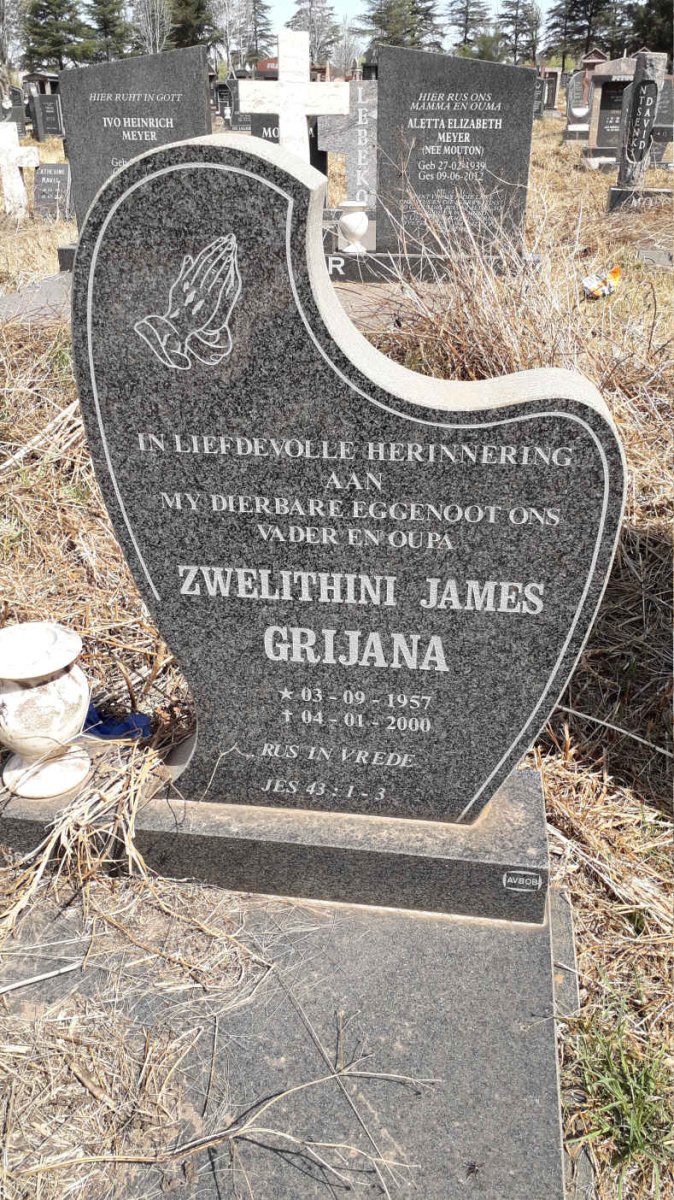 GRIJANA Zwelithini James 1957-2000