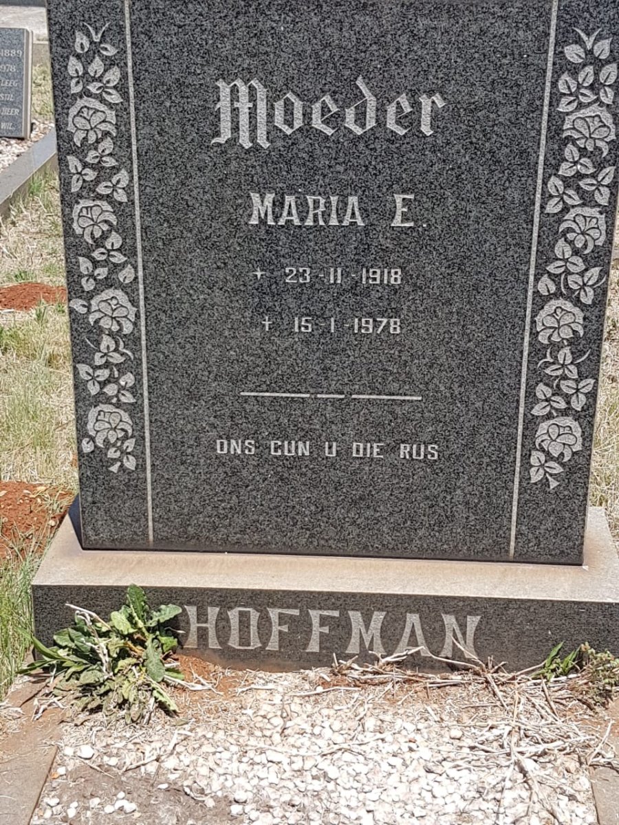 HOFFMAN Maria E. 1918-1978