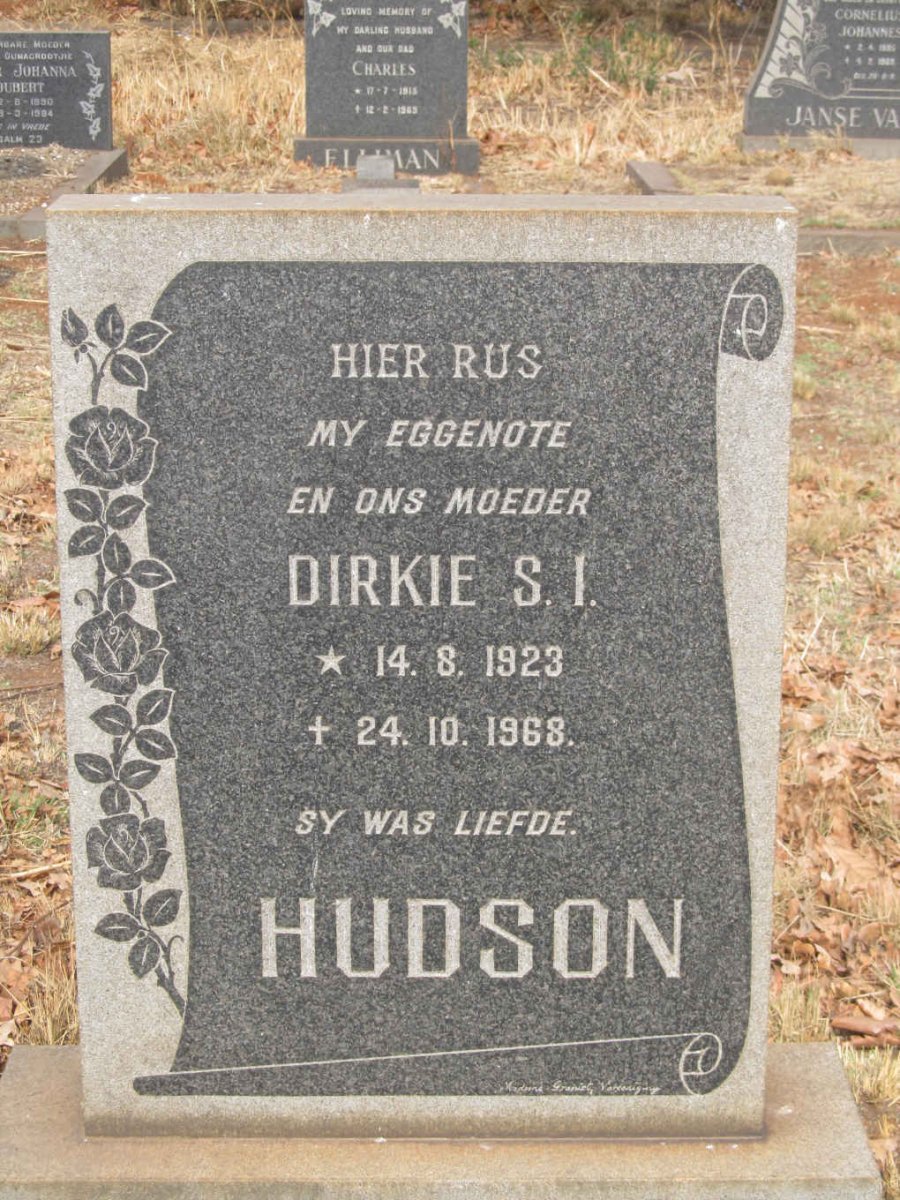 HUDSON Dirkie S.I. 1923-1968