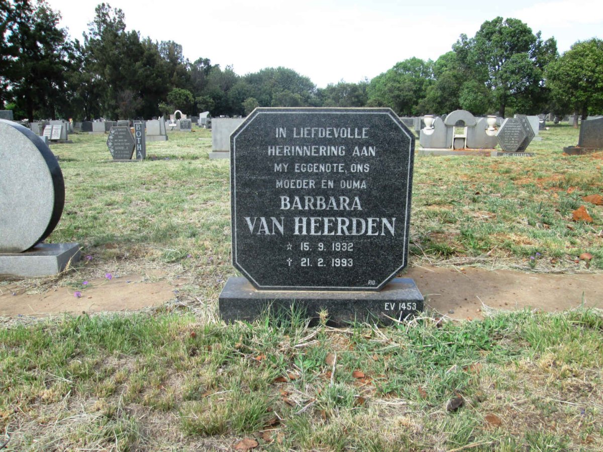 HEERDEN Barbara, van 1932-1993