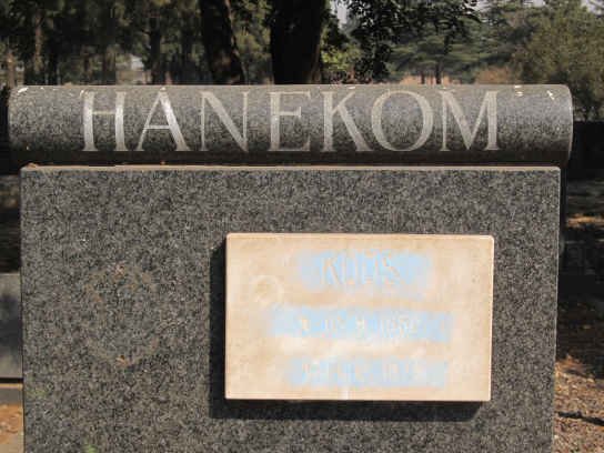 HANEKOM Koos 1952-1978