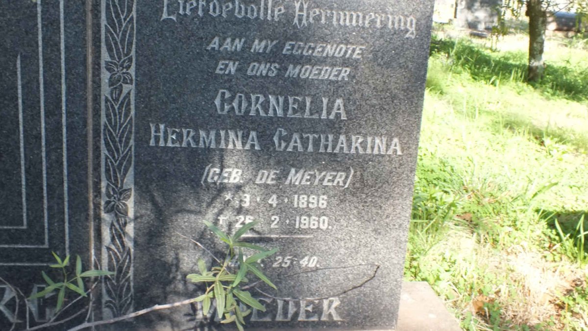 HARTZENBERG Johan Frederik 1884-1965 &amp; Cornelia Hermina Catharina DE MEYER 1896-1960