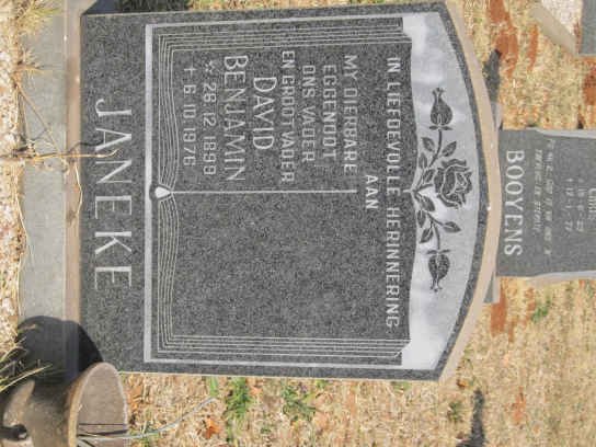 JANEKE David Benjamin 1899-1976