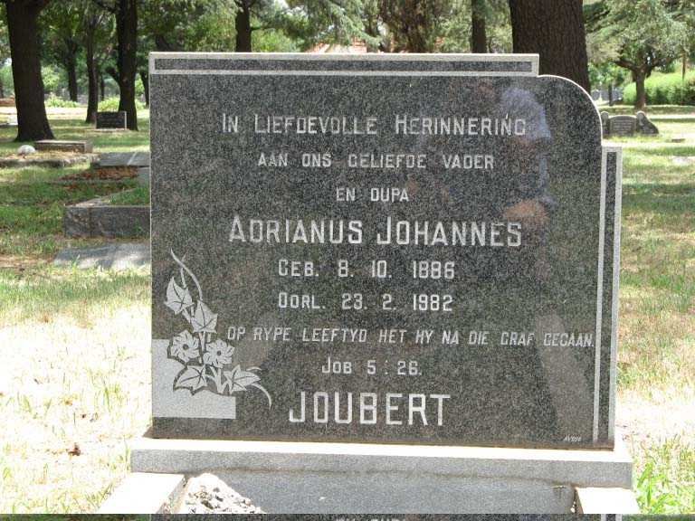 JOUBERT Adrianus Johannes 1886-1982