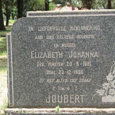 JOUBERT Elizabeth Johanna nee VORSTER 1891-1955