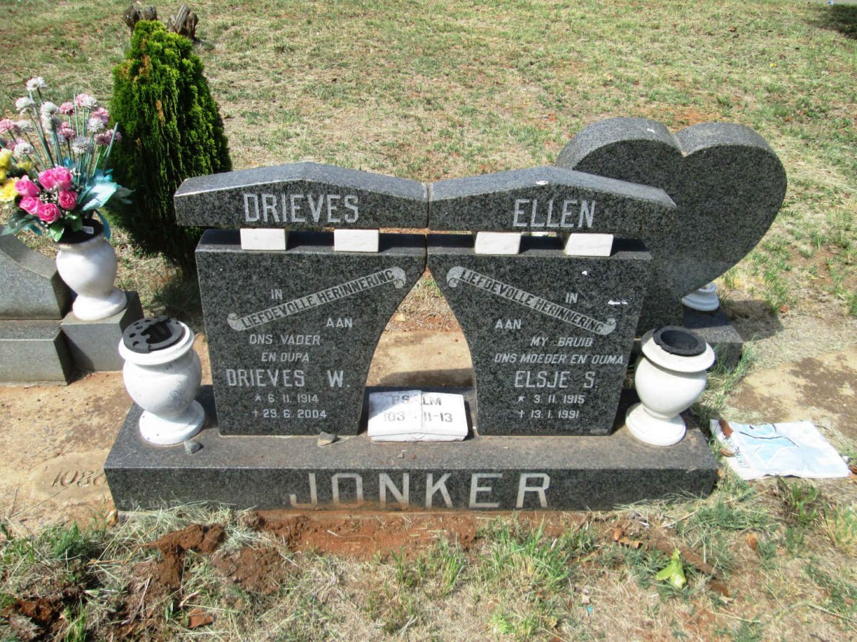 JONKER Drieves W. 1914-2004 &amp; Elsje S. 1915-1991