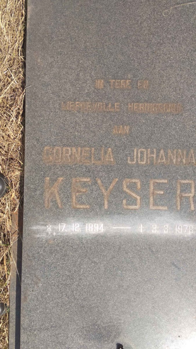 KEYSER Cornelia Johanna 1894-1978