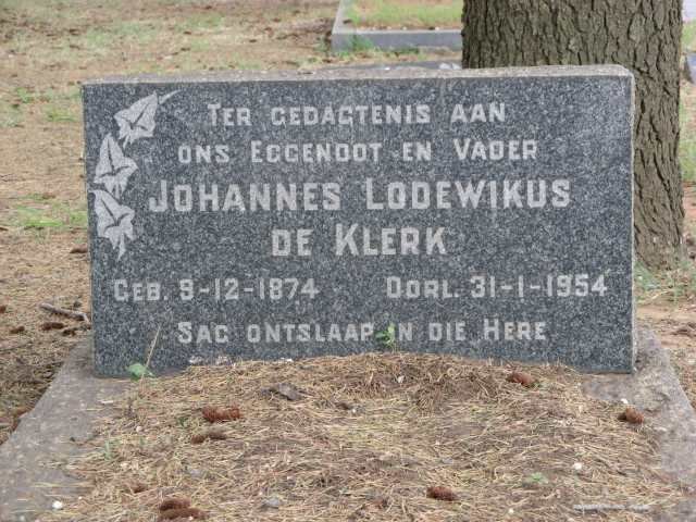 KLERK Johannes Lodewikus, de 1874-1954