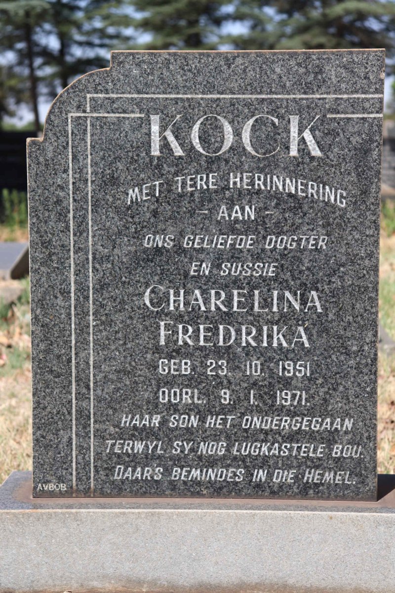 KOCK Charelina Fredrika 1951-1971