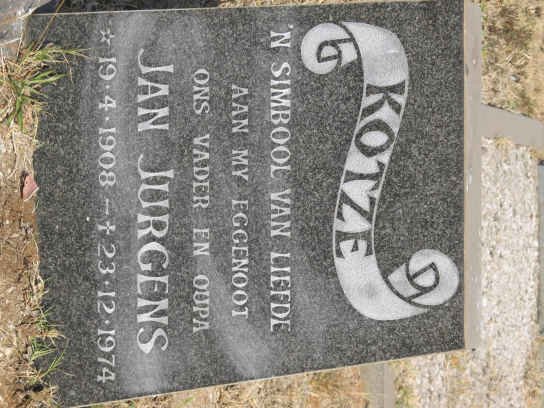 KOTZE Jan Jurgens 1908-1974