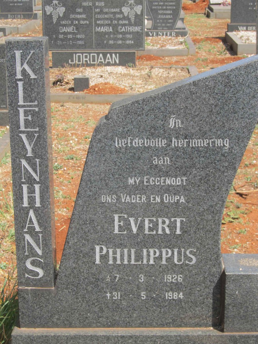 KLEYNHANS Evert Philippus 1926-1984