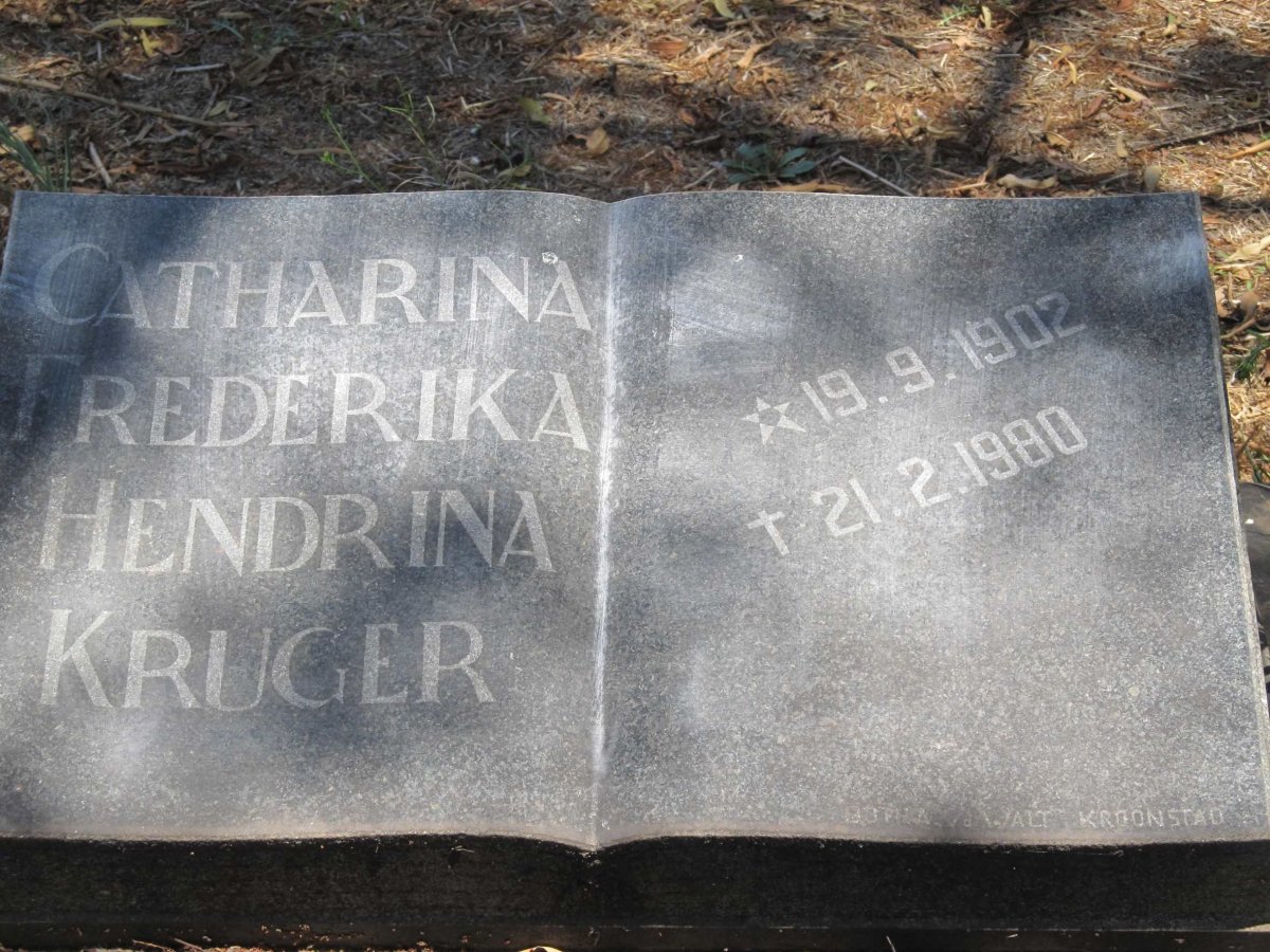 KRUGER Catharina Frederika Hendrina 1902-1980